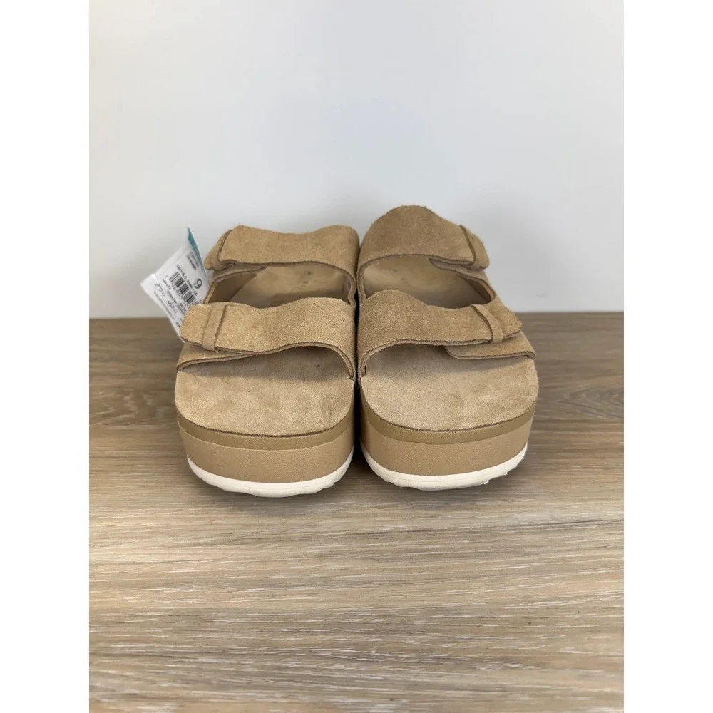 Reef Ojai Two Bar Women's Size 9 Starfish Taupe Suede Platform Sandals NWT